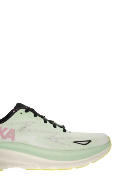 Hoka Low Top Sneakers With Mesh Upper And Rubber Outsole In Water Green