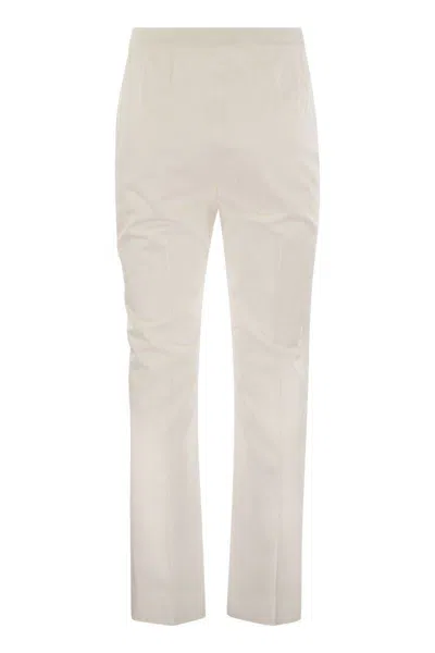 Max Mara Maxmara Women Okra - Cotton Satin Trousers In White