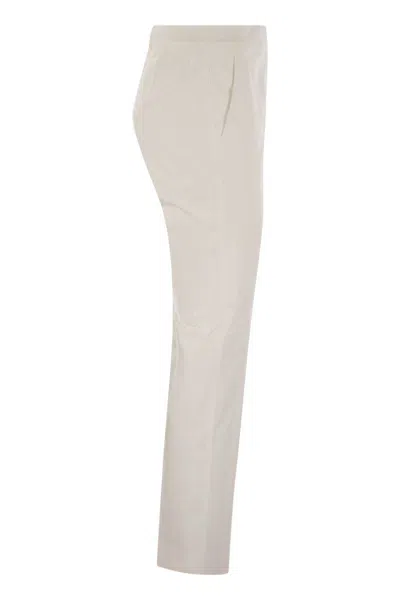 Max Mara Maxmara Women Okra - Cotton Satin Trousers In White