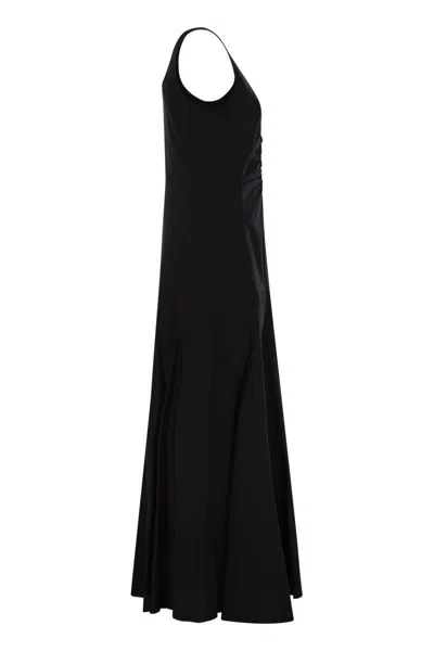 Sportmax Scoop Neck Sleeveless Dress With Flared Hem In Black