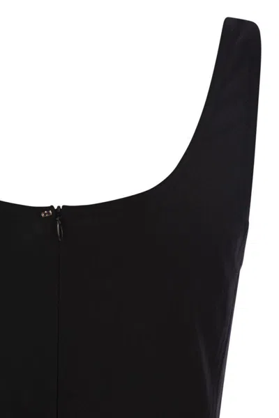 Sportmax Scoop Neck Sleeveless Dress With Flared Hem In Black