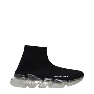 Balenciaga Women's Speed 2.0 Full Clear Sole Recycled Knit Sneaker In Black