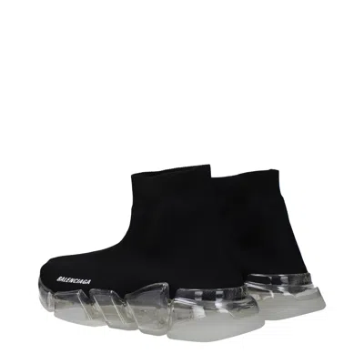 Balenciaga Women's Speed 2.0 Full Clear Sole Recycled Knit Sneaker In Black