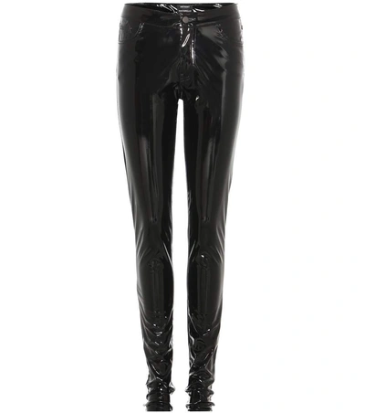 Anthony Vaccarello Faux Patent Leather Trousers In Eoir