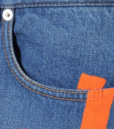 Shop Christopher Kane Embellished Cropped Denim Jeans In Blue