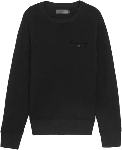J Brand Men's Black Coolidge Wool Crew Neck Sweater In Black