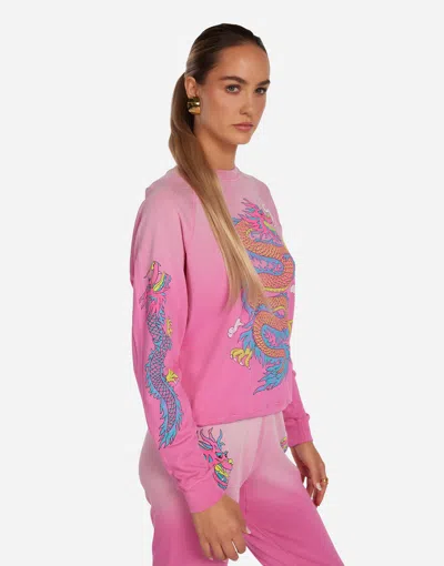 Lauren Moshi Anela Vintage Pink Dragon In Neon Pink Ombre