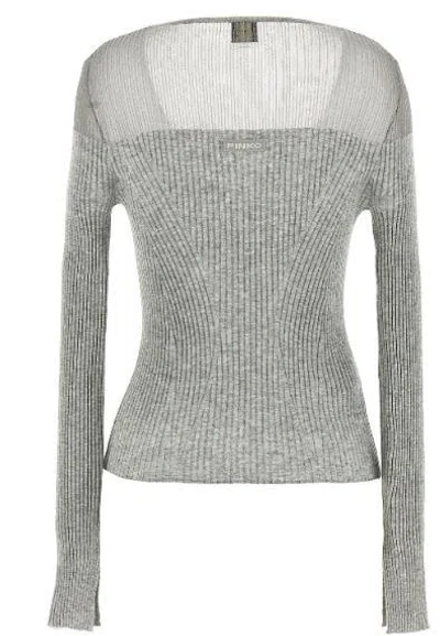 Pinko Long-sleeved Knitted Cardigan In Multicolor