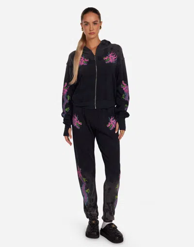 Lauren Moshi Tanzy Vintage Pink Dragon In Black