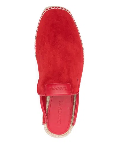 Lanvin Round Toe Flat Sole Espadrilles In Carmine Red