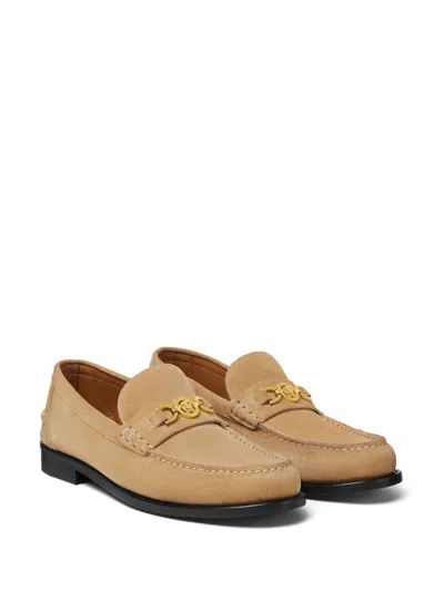 Versace Suede Loafers In White