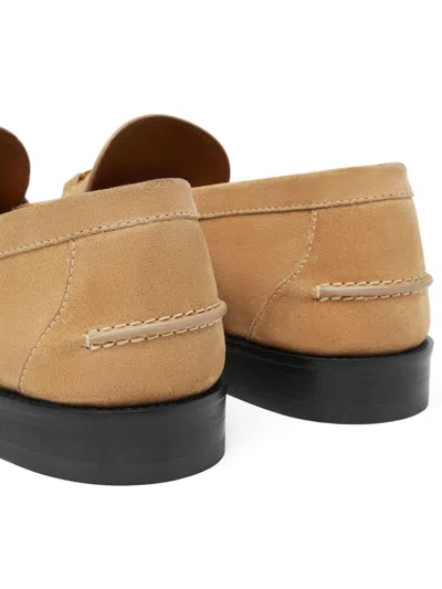 Versace Suede Loafers In White