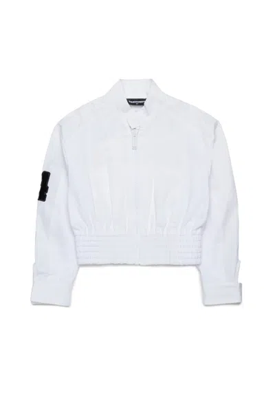 Dsquared2 Technical Cotton Branded Jacket In White