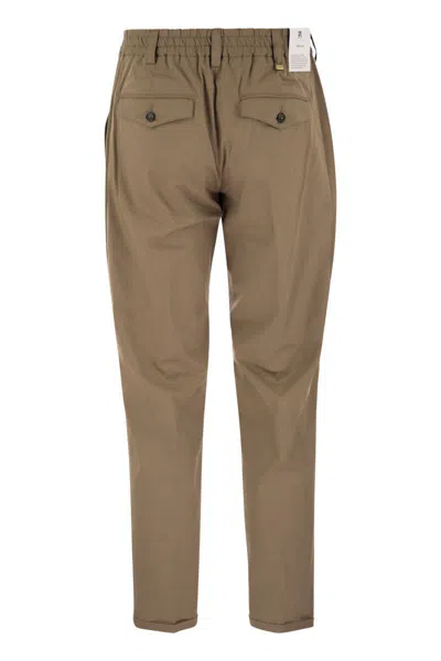 Pt Torino The Rebel - Cotton Blend Trousers In Brown