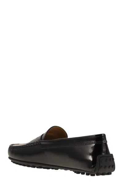 Tod's City Gommino Moccasin In Glossy Leather In Black