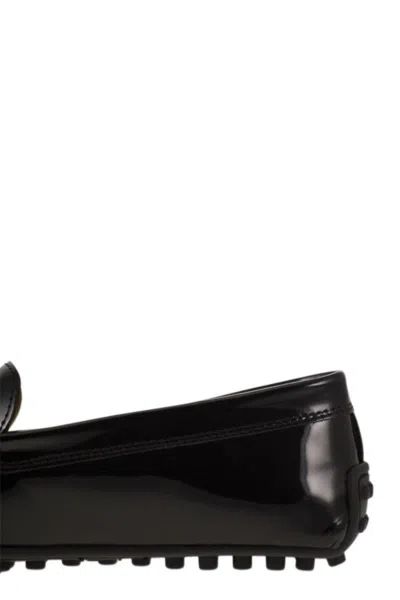 Tod's City Gommino Moccasin In Glossy Leather In Black