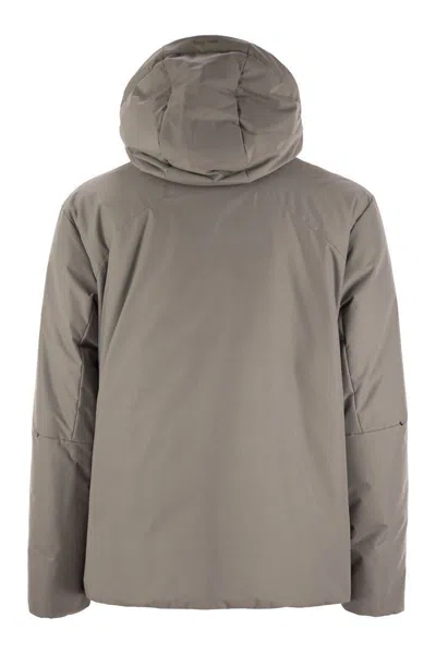 Herno Laminar 2 Layers Down Jacket With Hood In Grey