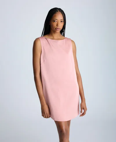 Kenneth Cole Sleeveless Draped Back Shift Dress In Rosé