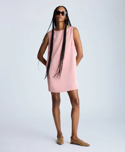 Kenneth Cole Sleeveless Draped Back Shift Dress In Rosé