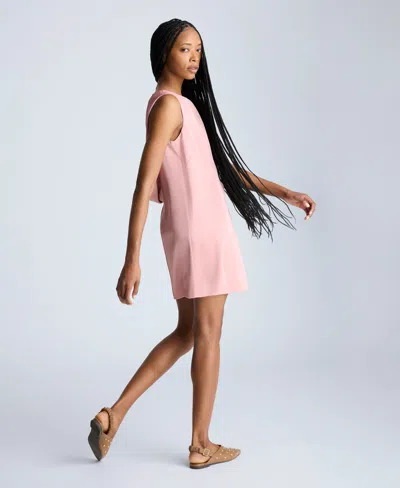 Kenneth Cole Sleeveless Draped Back Shift Dress In Rosé