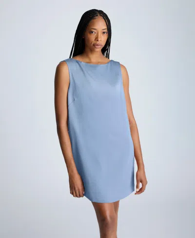 Kenneth Cole Sleeveless Open Back Shift Dress In Sky
