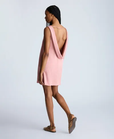Kenneth Cole Sleeveless Draped Back Shift Dress In Rosé