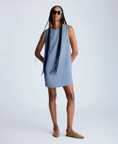 Kenneth Cole Sleeveless Open Back Shift Dress In Sky