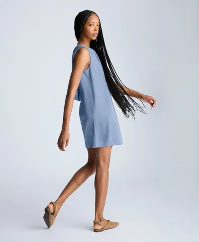 Kenneth Cole Sleeveless Open Back Shift Dress In Sky