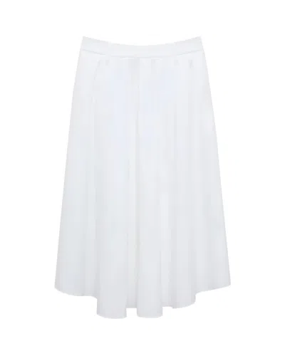 Dorothee Schumacher Cotton Poplin Midi Skirt In White