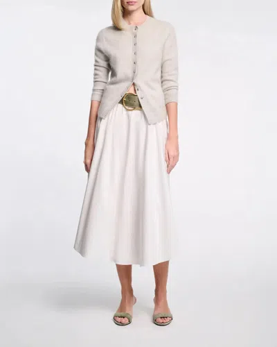 Dorothee Schumacher Cotton Poplin Midi Skirt In White