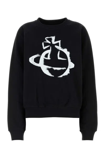 Shop Vivienne Westwood Black Cotton Oversize Sweatshirt