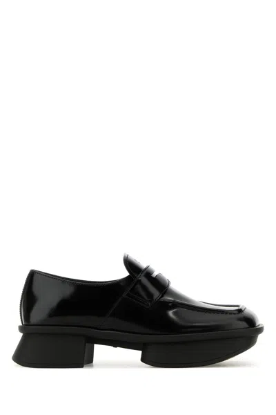 Prada Brushed Leather Squared-toe Loafers