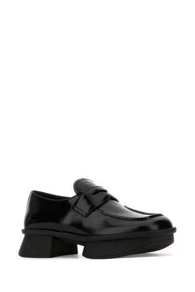 Prada Brushed Leather Squared-toe Loafers