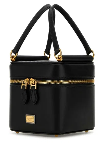 Dolce & Gabbana Women Black Leather Sicily Cube Handbag