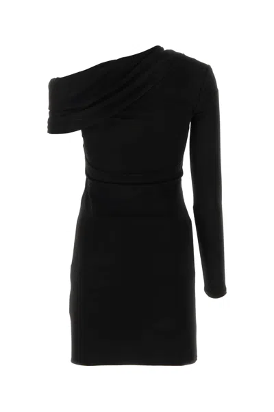 Saint Laurent Viscose One-shoulder Draped Mini Dress