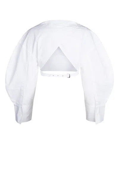 Jacquemus Le Haut Casaco Cutout Crop Cotton Poplin Shirt