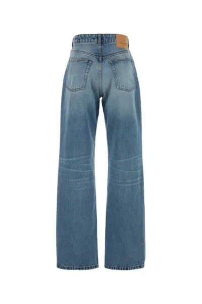 Ami Alexandre Mattiussi Wide Leg Denim Trousers With Faded Effect