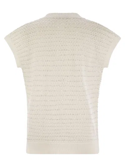 Fabiana Filippi Women's Cotton Crochet Jumper With Sequins Sweater