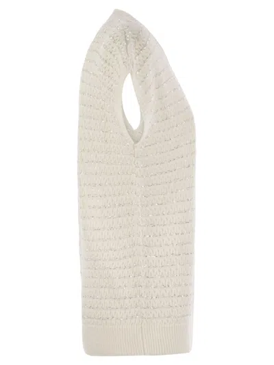 Fabiana Filippi Women's Cotton Crochet Jumper With Sequins Sweater