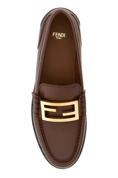 Fendi Baguette Leather Buckle Loafers