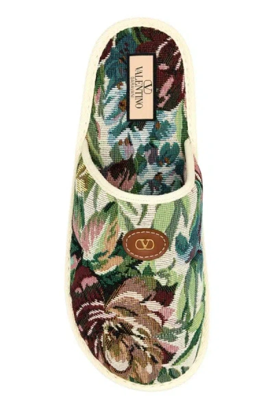 Valentino Printed Fabric Ta Chambre Slippers
