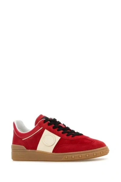 Valentino Garavani Upvillage Low Top Trainer In Split Leather And Calfskin Nappa Leather