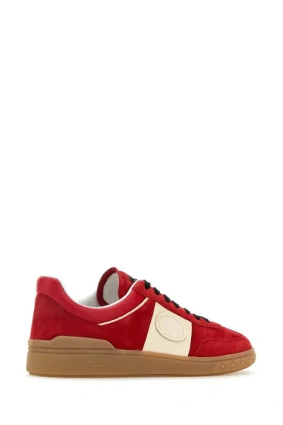 Valentino Garavani Upvillage Low Top Trainer In Split Leather And Calfskin Nappa Leather