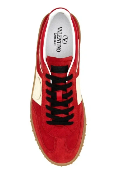 Valentino Garavani Upvillage Low Top Trainer In Split Leather And Calfskin Nappa Leather