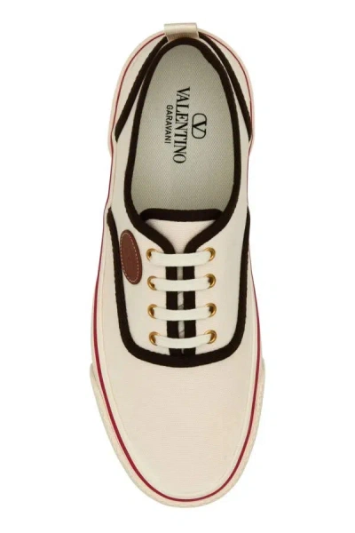 Valentino Nojoke Canvas Sneakers With Contrasting Profiles