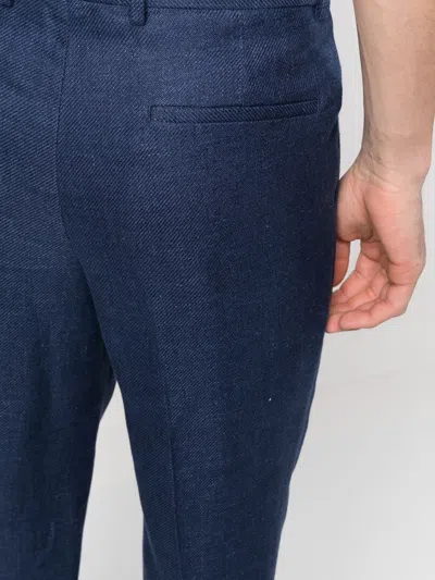 Brunello Cucinelli Blue Linen Leisure Fit Suit