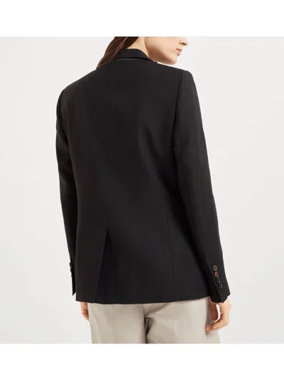 Brunello Cucinelli Linen Fluid Jacket With Shiny Details In Multicolor