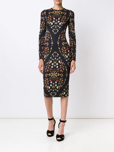 Shop Alexander Mcqueen 'obsession' Print Dress