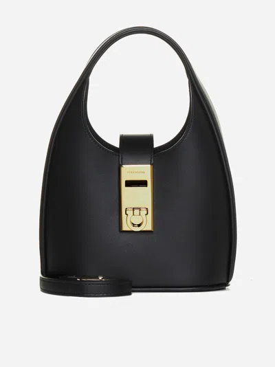 Ferragamo Leather Hobo Mini Bag In Black
