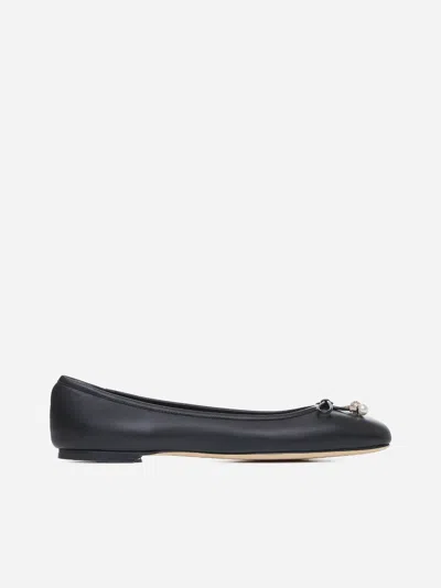 Jimmy Choo Women Black Nappa Leather Elme Ballerinas In Black